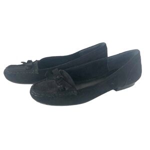 BCBGGeneration Deann Leather Suede Slip On Loafers Bow Detailing Comfortable 🖤